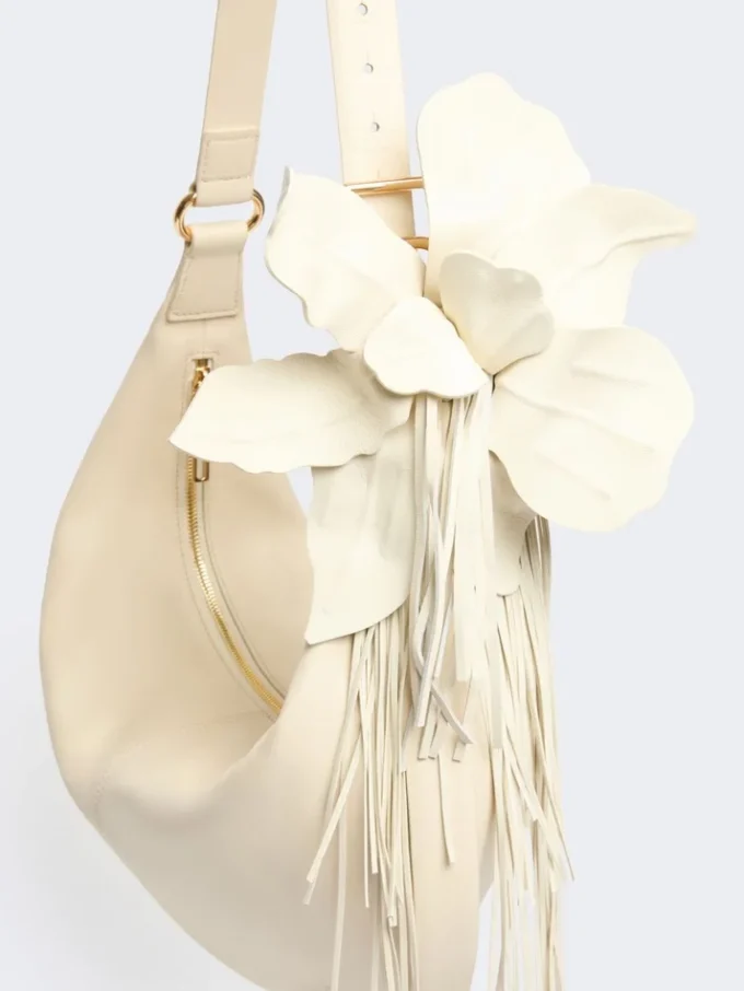 Nappa leather hobo bag, vanilla Nappa leather hobo bag, vanilla