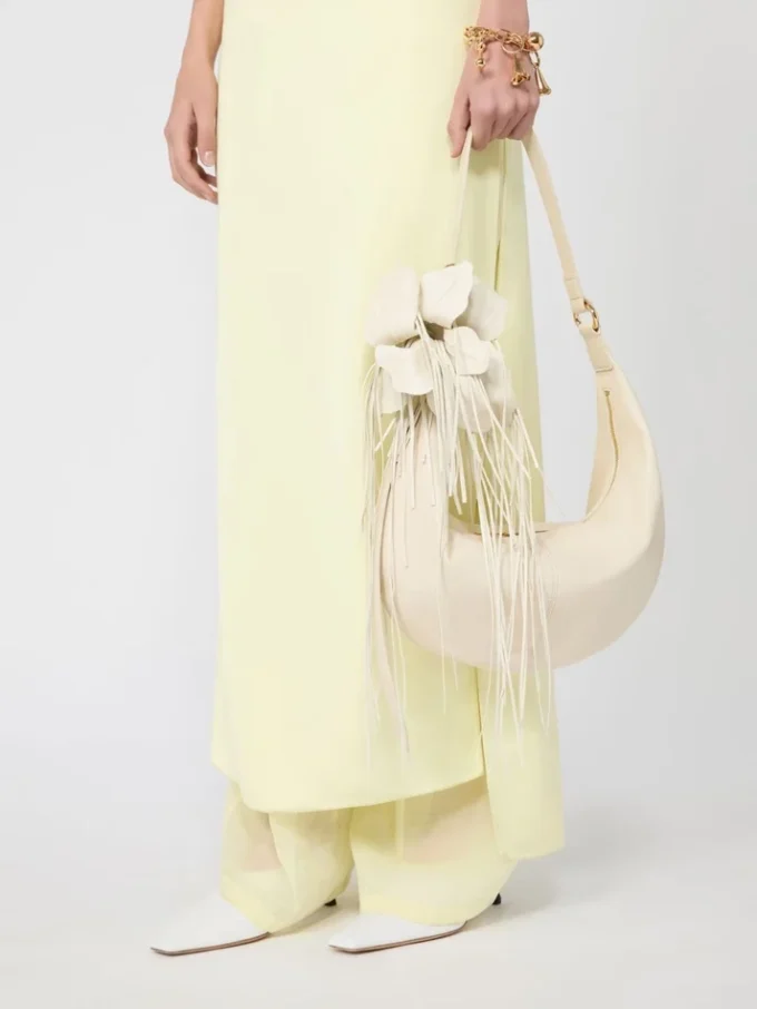 Nappa leather hobo bag, vanilla Nappa leather hobo bag, vanilla
