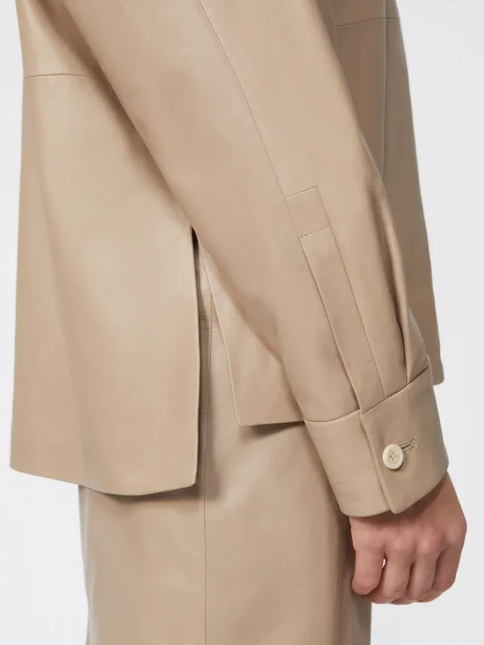 Nappa leather jacket, sand