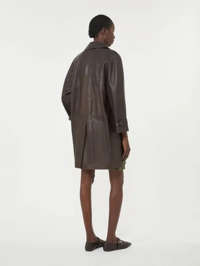 Nappa leather overcoat, brown