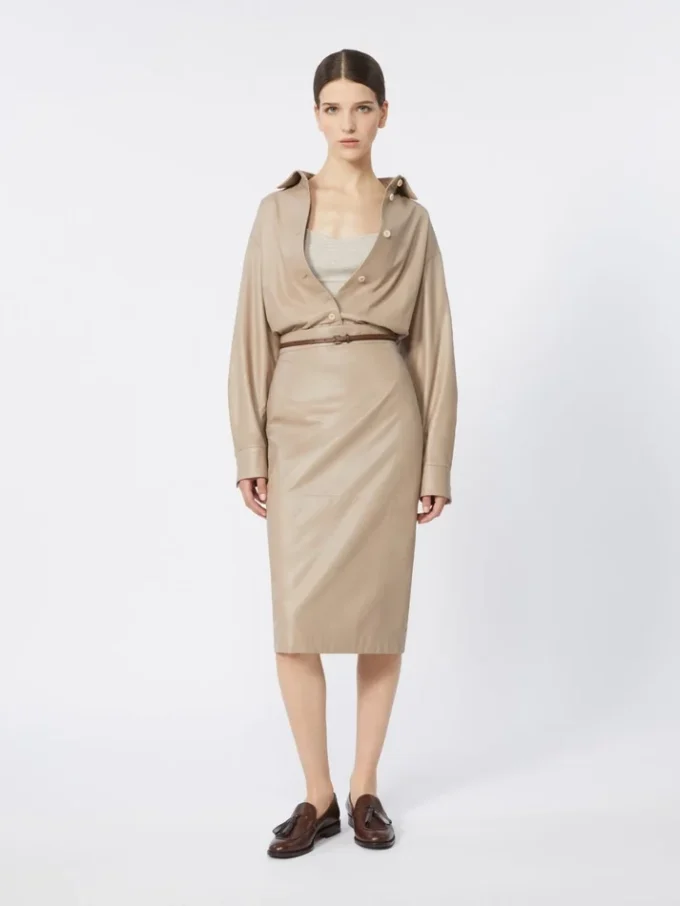 Nappa leather jacket, sand