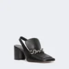 Nappa leather slingbacks, black