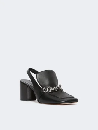 Nappa leather slingbacks, black
