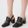 Nappa leather slingbacks, black