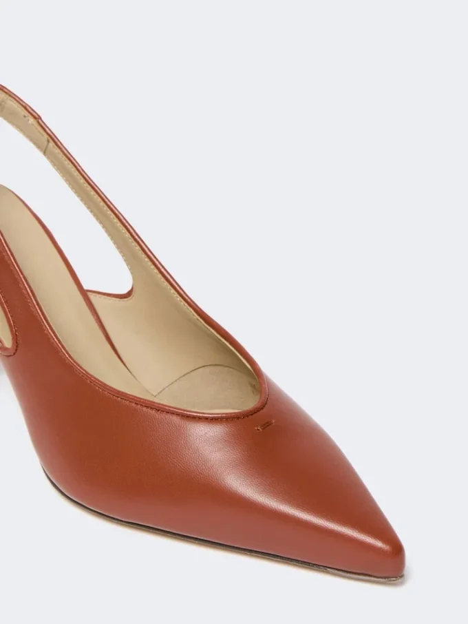 Nappa leather slingbacks, rust Nappa leather slingbacks, rust