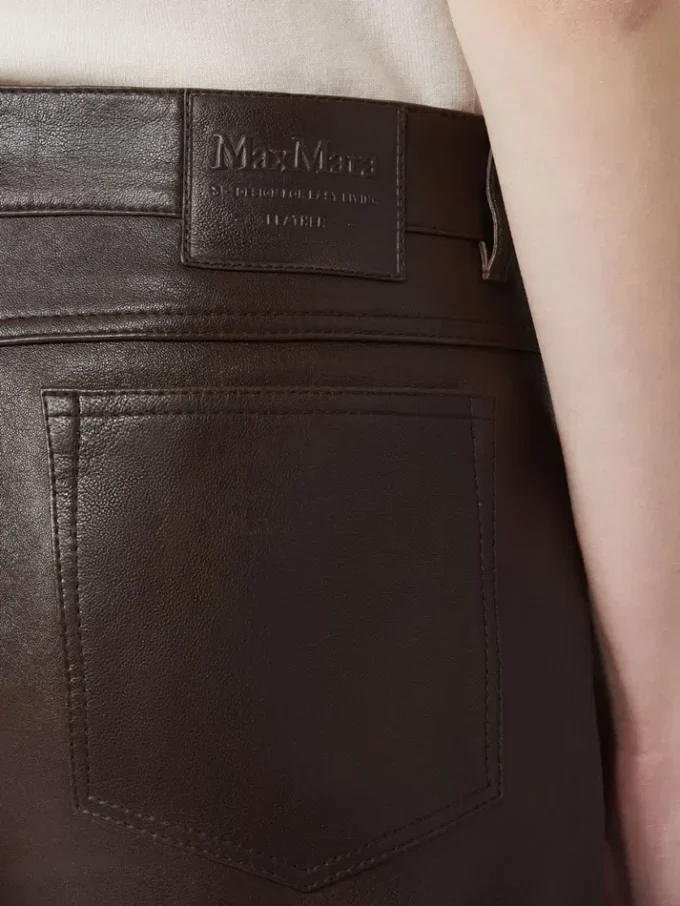 Nappa leather trousers, dark brown