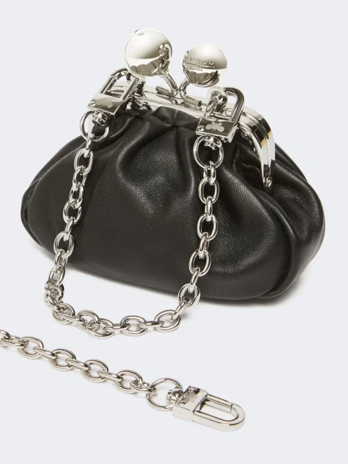 Nappa sheepskin nano pasticcino bag, black Nappa sheepskin nano pasticcino bag, black
