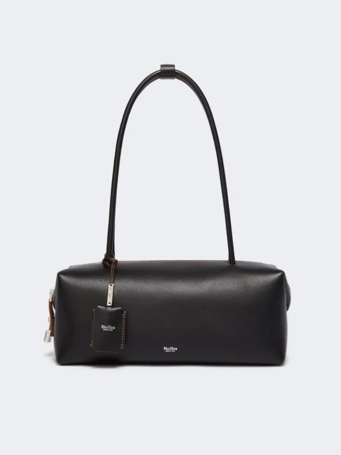 Natural leather bowler bag, black Natural leather bowler bag, black