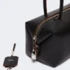 Natural leather bowler bag, black Natural leather bowler bag, black