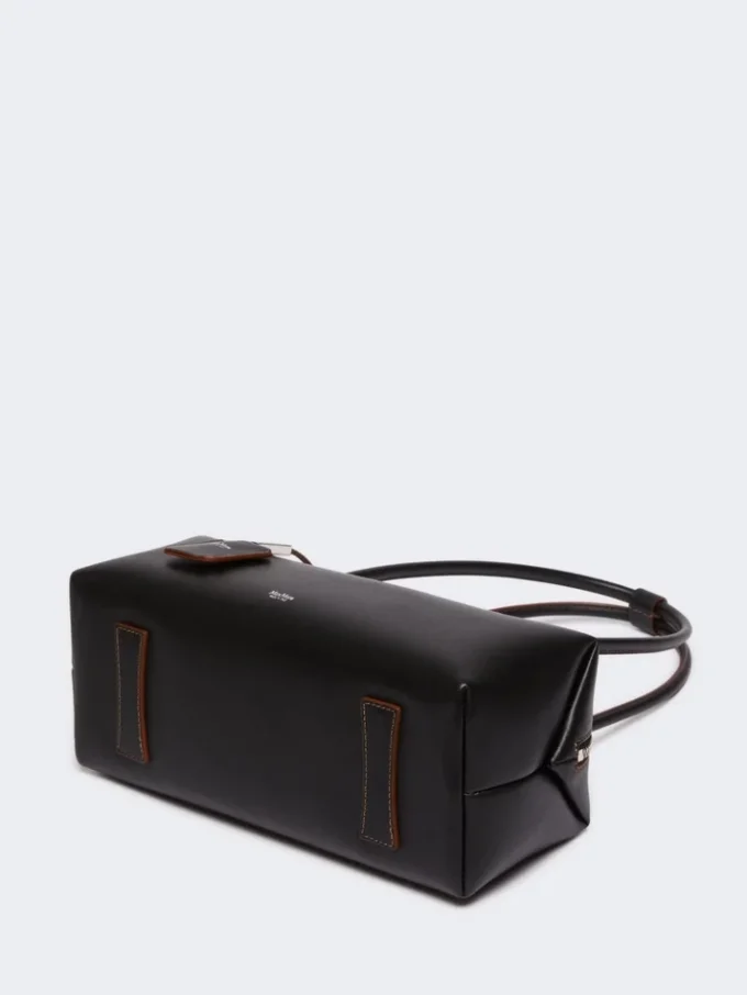 Natural leather bowler bag, black Natural leather bowler bag, black