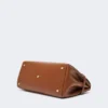 Natural leather handbag, amber brown