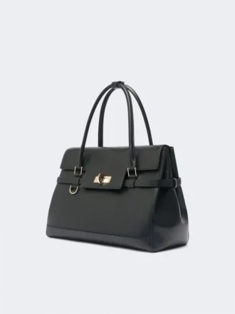 Natural leather handbag, black Natural leather handbag, black