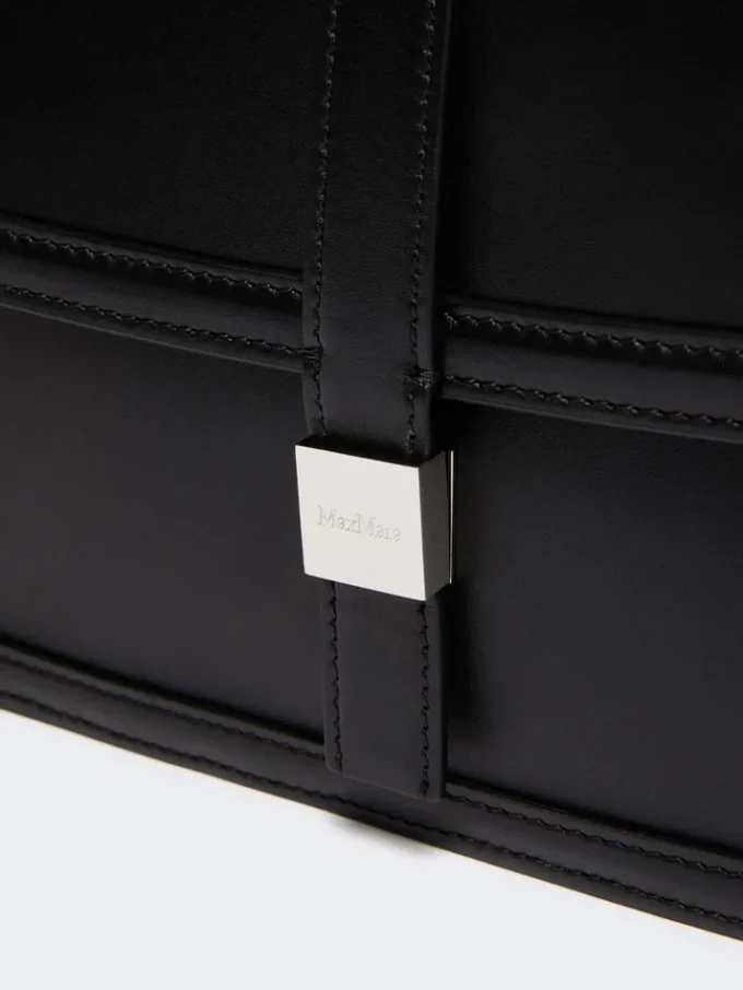 Natural leather handbag, black Natural leather handbag, black