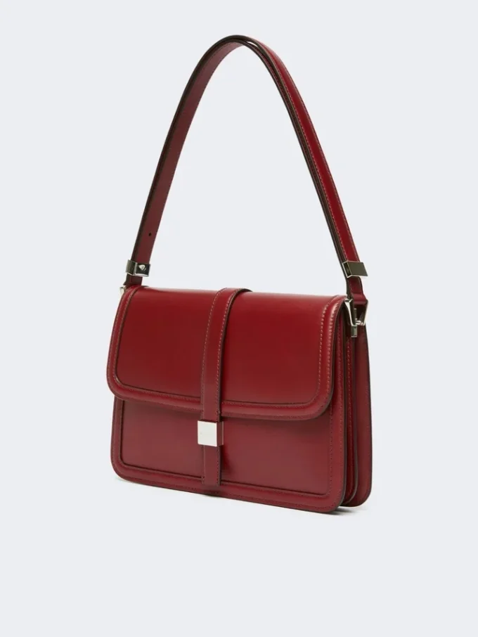 Natural leather handbag, bordeaux Natural leather handbag, bordeaux