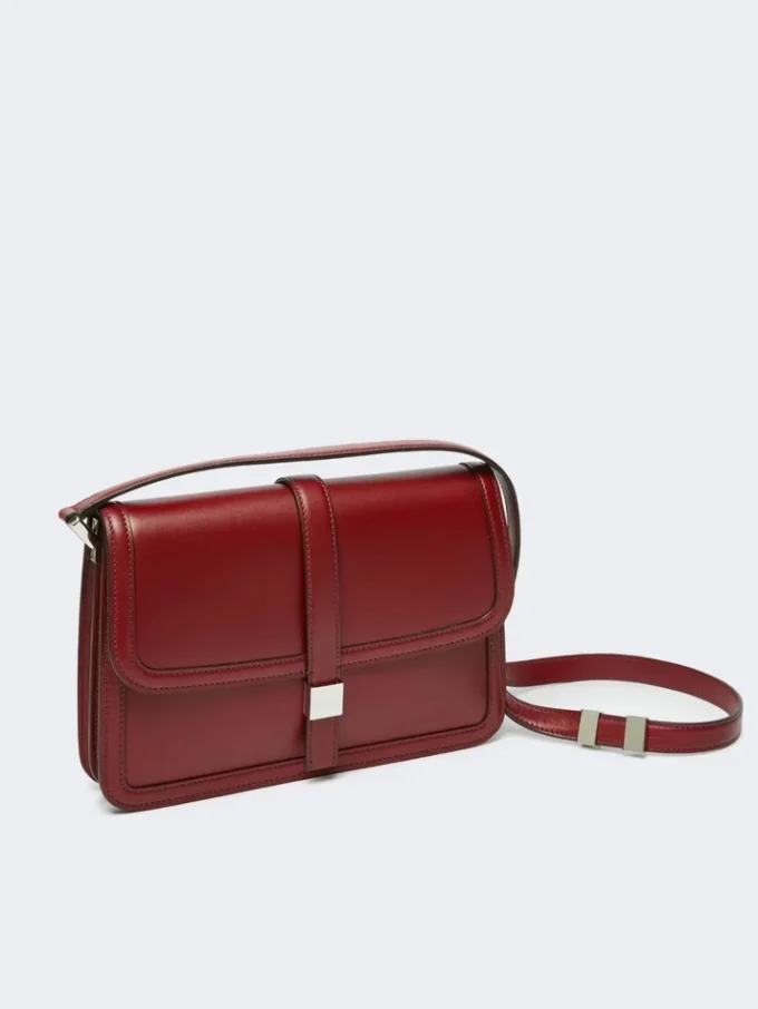Natural leather handbag, bordeaux Natural leather handbag, bordeaux