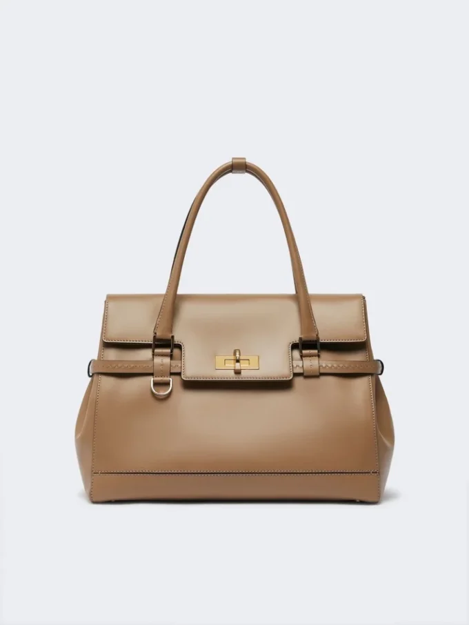 Natural leather handbag, mud