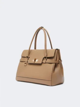 Natural leather handbag, mud Natural leather handbag, mud