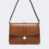 Natural leather handbag, tobacco Natural leather handbag, tobacco