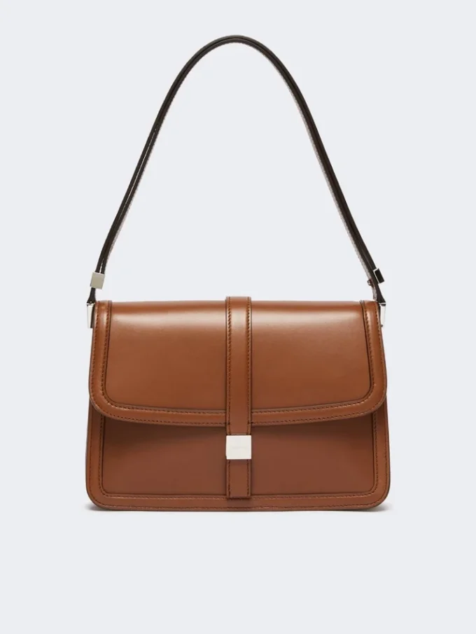 Natural leather handbag, tobacco Natural leather handbag, tobacco