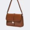 Natural leather handbag, tobacco Natural leather handbag, tobacco