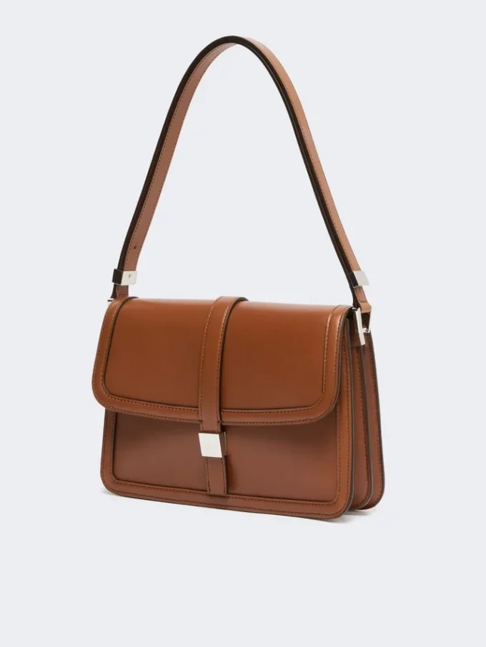 Natural leather handbag, tobacco Natural leather handbag, tobacco