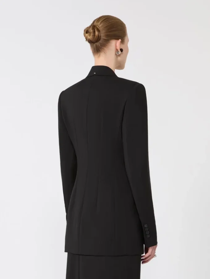 Natural stretch pure wool tailored blazer, black Natural stretch pure wool tailored blazer, black