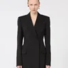 Natural stretch pure wool tailored blazer, black Natural stretch pure wool tailored blazer, black