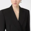Natural stretch pure wool tailored blazer, black Natural stretch pure wool tailored blazer, black