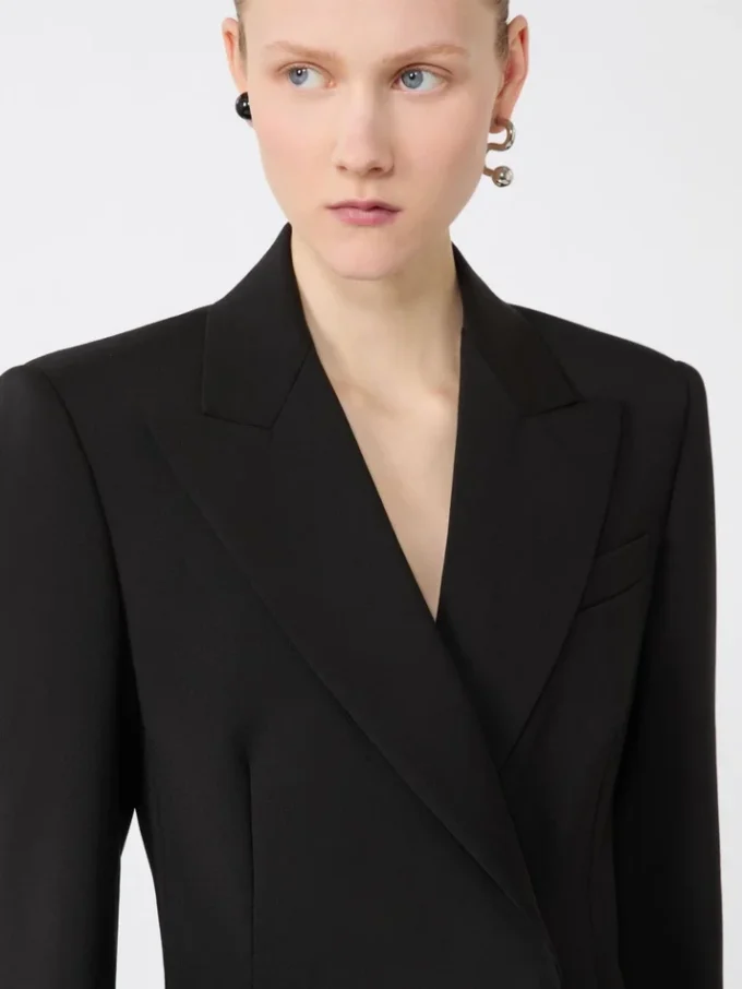 Natural stretch pure wool tailored blazer, black Natural stretch pure wool tailored blazer, black