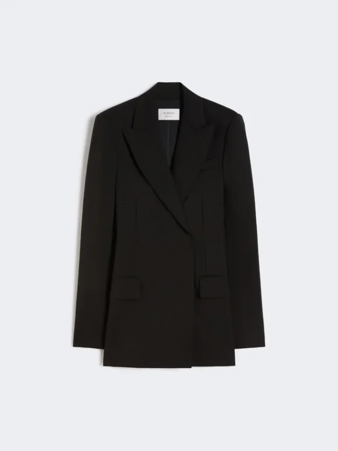 Natural stretch pure wool tailored blazer, black Natural stretch pure wool tailored blazer, black