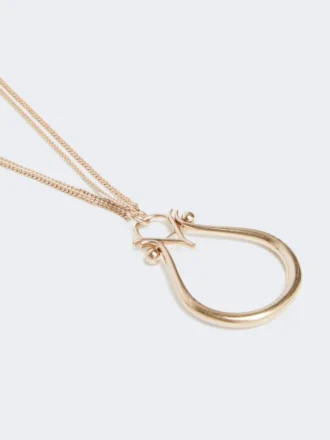Necklace with monogram pendant, gold