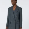 Olimpia jacket in chevron linen, medium grey Olimpia jacket in chevron linen, medium grey