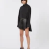 Overshirt with plissa-pleated detail, black