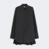 Overshirt with plissa-pleated detail, black