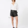 Overshirt with plissa-pleated detail, optical white