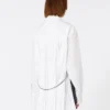 Overshirt with plissa-pleated detail, optical white