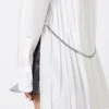 Overshirt with plissa-pleated detail, optical white