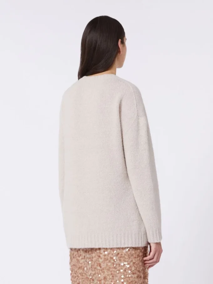 Oversized alpaca and cotton sweater, sand Oversized alpaca and cotton sweater, sand