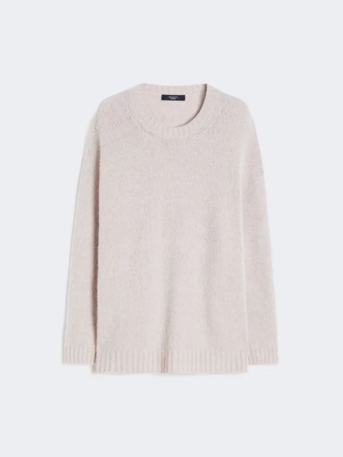 Oversized alpaca and cotton sweater, sand Oversized alpaca and cotton sweater, sand
