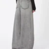 Oversized black denim trousers, black
