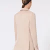 Oversized blazer in organza and linen canvas, camel Oversized blazer in organza and linen canvas, camel