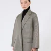 Oversized coat in jersey mesh, medium grey Oversized coat in jersey mesh, medium grey