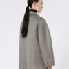 Oversized coat in jersey mesh, medium grey Oversized coat in jersey mesh, medium grey