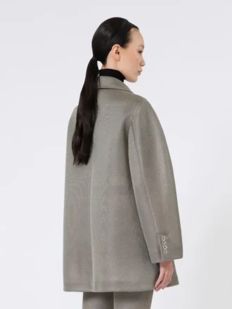 Oversized coat in jersey mesh, medium grey Oversized coat in jersey mesh, medium grey