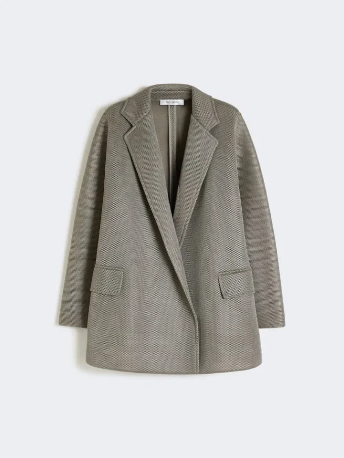 Oversized coat in jersey mesh, medium grey Oversized coat in jersey mesh, medium grey