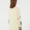 Oversized cotton-blend cardigan, black