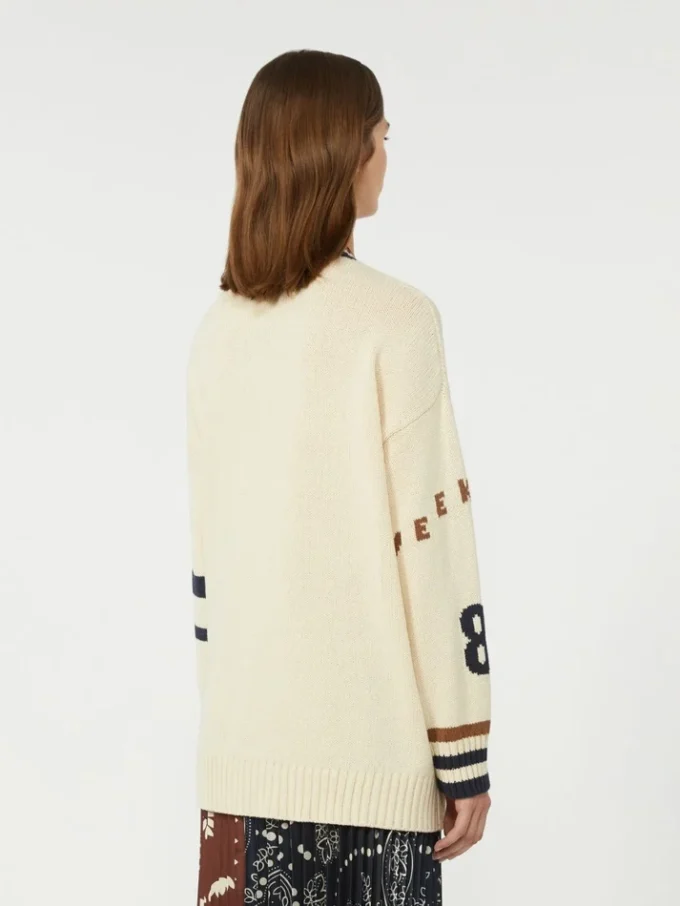 Oversized cotton-blend cardigan, black