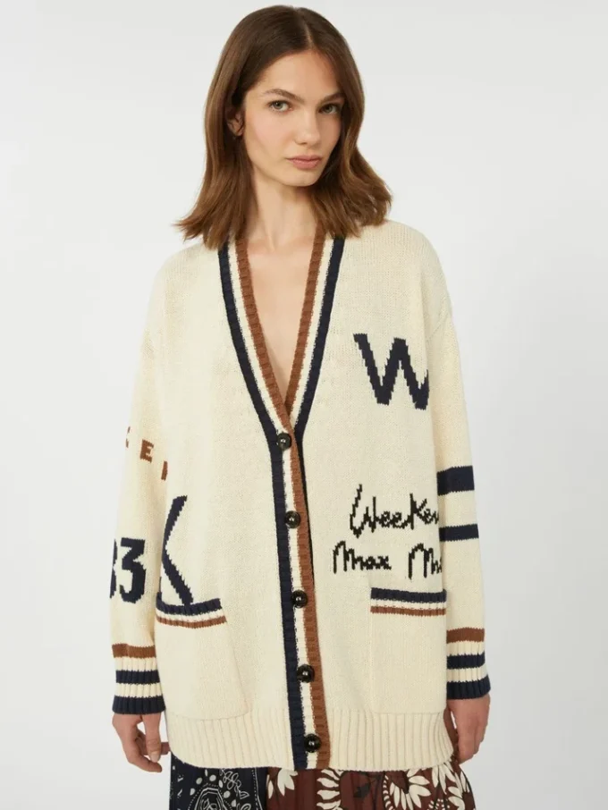 Oversized cotton-blend cardigan, black