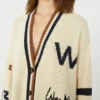 Oversized cotton-blend cardigan, black