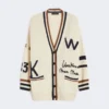Oversized cotton-blend cardigan, black